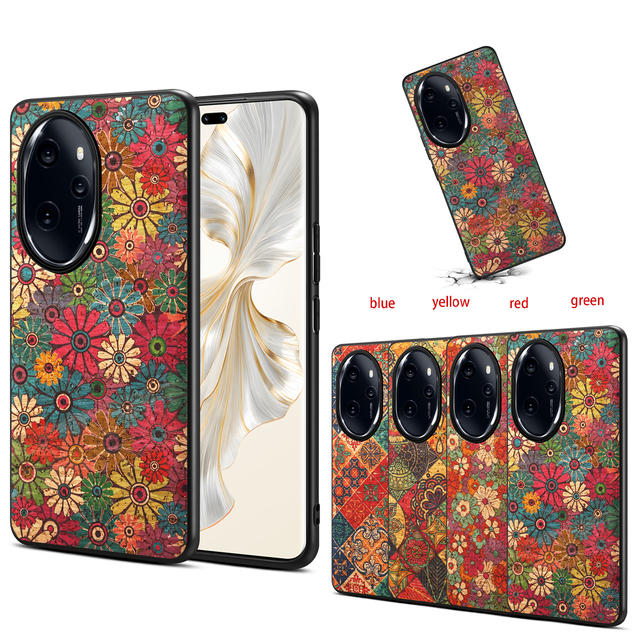 Denior Cork Irregular Printed Shockproof Mobile Phone Case Wireless Charging Compatible Fits HONOR Magic7 6 5 HONOR 100 90Series