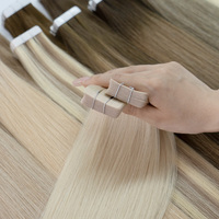 Extensions Afro Luxsea en Cheveux Brésiliens Remy, Bande Invisible, Trame Simple, Super Double Drawn, Couleur Piano 12A, Décolorées