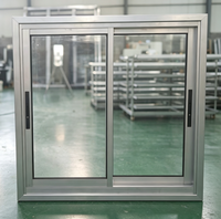 Günstiges Horizontales Aluminium-Schiebefenster Einfachverglasung Sicherheitsschloss Korrosionsbeständig Außen Winddicht Modernes Design