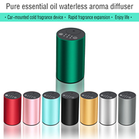 Diffuseur d'huiles essentielles portable en métal sans eau - Kit de démarrage - Comprend 4 x 10 ml d'huiles essentielles - Utilisation en voiture - Purificateur d'air - Aromathérapie