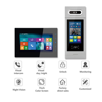 Système d'interphone vidéo étanche de 7 pouces pour 6 appartements Fournisseur dirigé Tcp/Ip Protocal Digital System