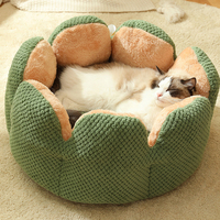 Offre Spéciale lits à fleurs pour chiens et chats d'intérieur, doux, apaisant, sommeil et réchauffement, lit de grotte en peluche pour chats
