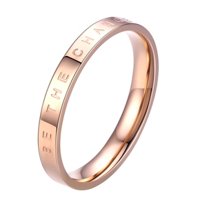 <span class=keywords><strong>Simple</strong></span> Or Rose En Acier Inoxydable Index Bague Niche Conception Fermé Couple Bracelet pour Femmes Inspiré Ins Tendance Zircon - Product Image 2