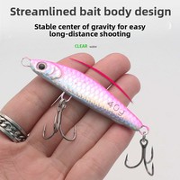 Leurre de pêche en métal ultra longue portée, type crayon coulant réaliste, avec hameçon triple, 5 couleurs, 10g 14g 18g 22g 30g 40g, pour poisson-chat et saumon