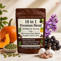 Suplemen Herbal Softgel 18 in 1 6600mg Campuran Premium dengan Wormwood, Kenari Hitam, Biji Labu, dan Cengkeh 240 Softgel