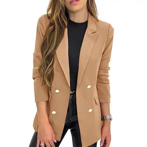 Ohsisa 2025 nuova giacca Casual a maniche lunghe da donna <span class=keywords><strong>in</strong></span> tinta unita lavorata a maglia per l'autunno con colletto ribaltato - Product Image 6