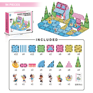 Ensemble <span class=keywords><strong>de</strong></span> blocs <span class=keywords><strong>de</strong></span> <span class=keywords><strong>construction</strong></span> magnétiques éducatifs sur le thème des bâtiments modernes, 50 pièces en plastique, pour adolescents, adultes, jouet unisexe - Product Image 6