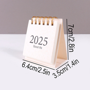 Calendario de papel impreso personalizado 2025 Mini espiral Oficina hogar Agenda Calendario de mesa para regalo decoración reloj de exhibición - Product Image 2