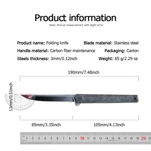 มีด战术 CRK-7097 ปรับแต่งได้ คุณภาพสูง ผลิตจากเหล็กกล้าไร้สนิม พร้อมปลอกมีดอุตสาหกรรม คาร์บอนไฟเบอร์ DIY OEM - Product Image 6