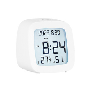 Đơn giản màu trắng <span class=keywords><strong>LCD</strong></span> Digital & analog sinh viên cạnh giường ngủ đồng hồ báo thức nhiệt độ độ ẩm hiển thị đa chức năng thoải mái tiện lợi - Product Image 2