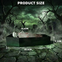 Adornos de Juguete Redondos de Plástico para Halloween, Novedad Eléctrica de Terror, Ataúd 3D Luminoso, Calavera con Luz Completa, Decoración y Accesorios de Broma