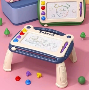 Tablero de dibujo y escritura de plástico tres en uno de 10 pulgadas, juguetes educativos, mesa de pintura con música y efectos de luz LCD - Product Image 2