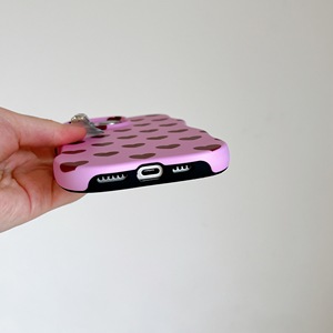 2-in-1 TPU + PC Trái Tim Dễ thương thiết kế Matte kết thúc cảm ứng thoải mái Slim trở lại bìa cho 13 14 15 16 Pro sóng cạnh điện thoại di động trường hợp - Product Image 2