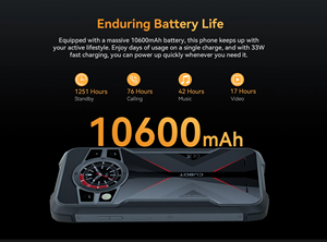 Cubot KingKong 9頑丈なスマートフォン6.583インチG99 12GB + 256GB Android 13携帯電話10600mAhバッテリー100MPカメラNFC電話 - Product Image 5