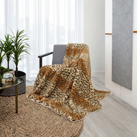 ZT personnalisé imprimé tricoté fausse fourrure doux floue moelleux couvertures jette pour la décoration de la maison canapé