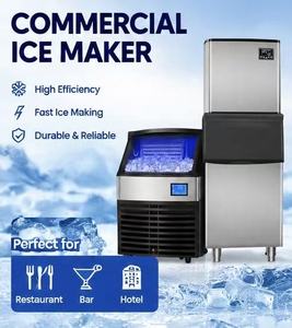 Máquina de Hacer Hielo Comercial con Garantía de 2 Años en el Compresor, para Restaurantes, 68 kg-120 kg/24 h, 110 V, Bomba Emerson, Máquina de Hacer Cubitos de Hielo Cuadrados - Product Image 2