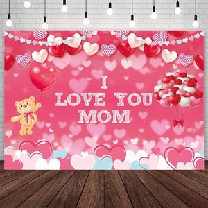 Latar Belakang Fotografi Selamat Hari Ibu Latar Belakang Bunga Merah Muda Aku Mencintaimu Ibu Spanduk Pesta Meja Kue Dapat Disesuaikan - Product Image 5