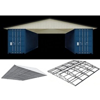 Kit de toit de conteneur en acier Q235 ignifuge certifié CE, pour construction de tente, abri, garage, entrepôt ou hangar.