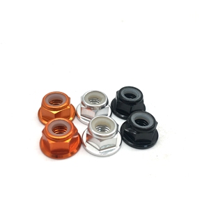 दीन 6926 रंगीन Anodized एल्यूमीनियम हेक्स निकला हुआ किनारा नायलॉन डालने ताला पागल निकला हुआ किनारा nylock अखरोट - Product Image 4