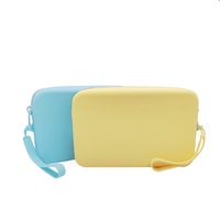 Sac de maquillage en silicone moderne et écologique, grand volume, facile à nettoyer, pochette de rangement pour voyage et extérieur, imperméable, cosmétique