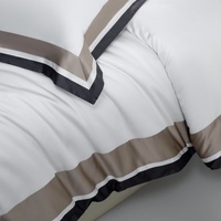 ODM/OEM blanc couleur unie textiles de maison 100% égyptien longue agrafe coton housse de couette soyeux drap de lit ensemble de literie fournisseur