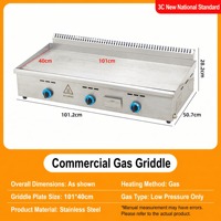 Pemanggang Datar Multifungsi Komersial dari Baja Tahan Karat dan Besi Cor dengan Layar Sentuh Digital, Ketinggian Dapat Disesuaikan, LPG Propana