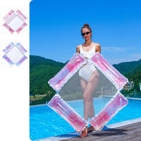 Nouvel Arrivage Transfrontalier : Flotteur Gonflable en PVC Pliable en Forme de Papillon Scintillant à Quatre Tubes, Hamac Aquatique en Maille pour Piscine