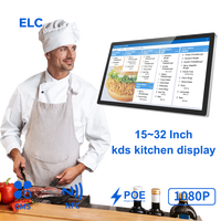 Sistema de Pantalla para Cocina de 24 Pulgadas KDS, 400 Nits, 1920*1080, 16:9, Pantalla Táctil Capacitiva