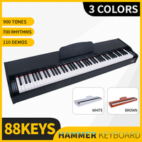 Professional 88-Key Heavy Hammer Electric Piano-Professional Grading Keyboard Multifunction Black Wooden for Student Beginners
