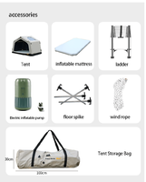 Tente gonflable de toit multifonctionnelle avec tentes latérales Tissu Oxford 300D Tente gonflable de toit portable pour camping et voiture