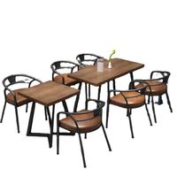 Meubles de restauration de Style industriel Vintage, Table à manger, chaises de café empilables modernes