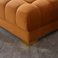 Ensemble de canapés en tissu Chesterfield modernes en forme de U avec design capitonné, fonction canapé-lit et pieds en métal pour hôtels et usage domestique