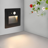 Jpungsun 3W 110v/220v Applique Murale Encastrée Intérieur Extérieur Escalier Étanche Footlight LED Escalier Lumière