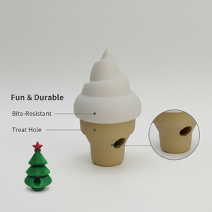 Köpek Karikatür Dondurma Şeklinde Silikon Çiğneme Oyuncağı, Diş Temizleme ve İnteraktif Ses Özellikleriyle İç/Dış Mekan Kullanımına Dayanıklı - Product Image 4