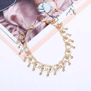Nouvelle Chaîne de Cheville en Alliage Tendance avec Strass en Cristal et Pendentif Gland pour <span class=keywords><strong>Femme</strong></span>, Bijou de Cheville pour Pieds Nus, Style Plage - Product Image 3