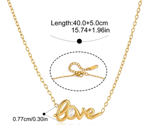 Collar y Pendientes con Diseño de Carta de Amor, Chapados en Oro de 18K, Acero Inoxidable, Zirconia, Joyería para Mujer, Regalo Romántico, Conjuntos de Joyería de Moda - Product Image 6