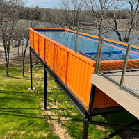 Piscines modulaires préfabriquées professionnelles en fibre de verre pour l'extérieur, conteneurs maritimes de 20 et 40 pieds, piscines hors sol