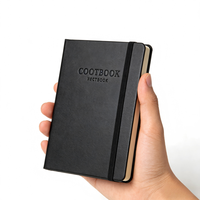 Carnet de notes personnalisable avec impression, couverture en PU noir, format A5, carnet de notes imprimé, portable, couverture rigide en cuir