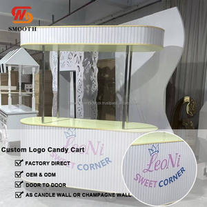 Fournitures de fête de mariage modernes lisses chariot à bonbons chariot à bonbons portable décoratif d'affaires avec Logos personnalisés - Product Image 2