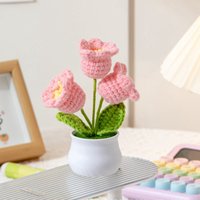 Handgeweven kunstbloempot met zonnebloemen voor Halloween, bureaudecoratie, ornamenten voor Valentijnsdag, Pasen, afstuderen