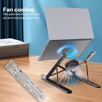 Support de refroidissement pour ordinateur portable, support pliable pour tablette, refroidisseur portable pour tablette et ordinateur portable de 16 à 18 pouces, radiateur de bureau avec ventilateurs