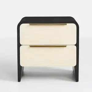 Nordic Hotel Luxury Solid Wood Modern Floating Nightstand Drawers For Bedroom Furniture