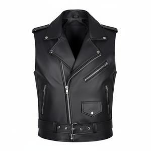 Chaleco de motocicleta al por mayor, parches traseros con logotipo personalizado, Chaleco de cuero para mujer, chaleco de motocicleta con el mejor diseño para mujer - Product Image 1