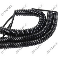 Câble à ressort à 2 noyaux Cordon à bobine flexible PVC PU PUR Caoutchouc Machine industrielle Fil spiralé Câble à bobine d'alimentation électrique