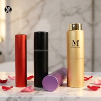 Flacon pulvérisateur de voyage vide en aluminium personnalisé de 8 ml, 10 ml, 20 ml, rechargeable, atomiseur de parfum rechargeable, doré