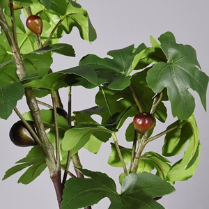 Rama de árbol de figo artificial Meng Jie de 30 cm a 100 cm, hojas verdes con frutos, planta decorativa de interior - Product Image 4