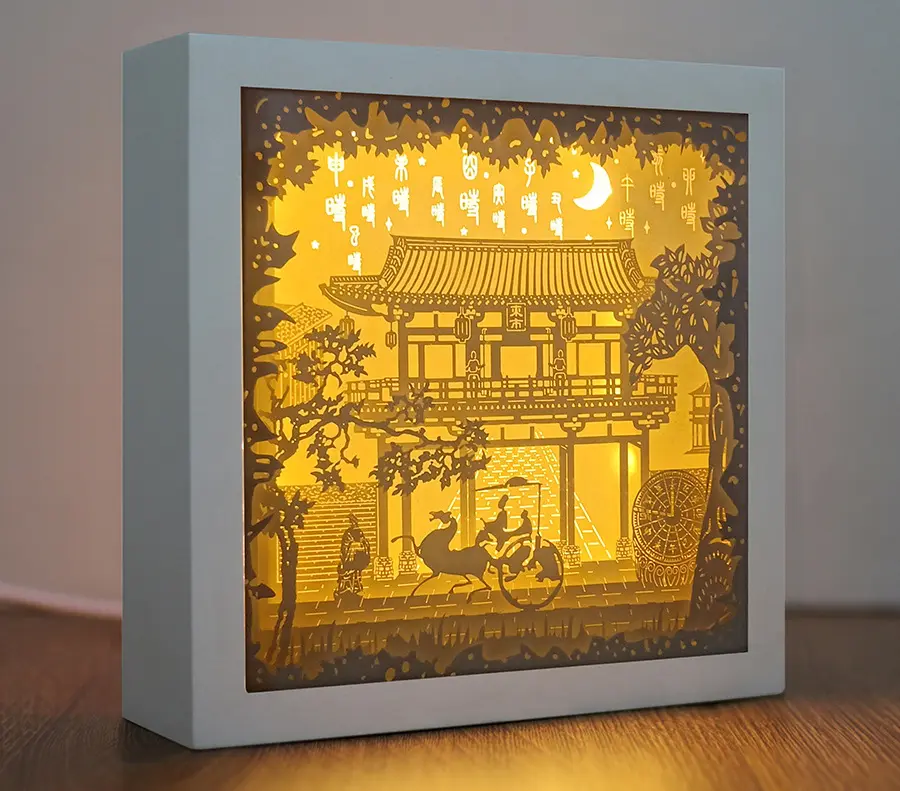 Wholesale Home Decoration Wooden Night Lightbox 3d Led Shadow Box led photo frames for wall