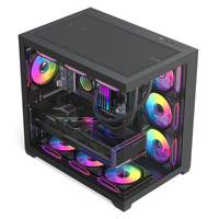Boîtier PC Gaming OEM Ryzen 360 Tour Verticale ATX Complète en Verre Trempé pour Ordinateur de Bureau, Prise en Charge de l'Alimentation ATX Standard