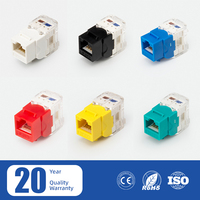 Netzwerk UTP Werkzeugfreier RJ45 8P8C Cat6 Keystone-Anschluss mit vergoldeter T568B Verdrahtung, 100% getestet, Buchse, PC-Material