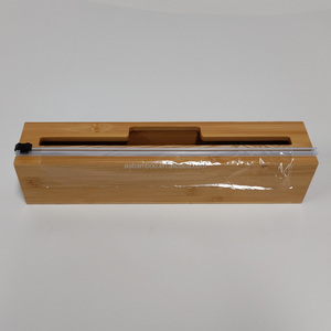 Distributeur de film magnétique <span class=keywords><strong>mural</strong></span> multifonction en <span class=keywords><strong>bois</strong></span> de bambou pour <span class=keywords><strong>cuisine</strong></span> avec coupe-glissière - Product Image 2